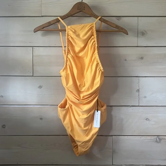 NWT We Wore What Liv One Piece Swimsuit sz XS Orange